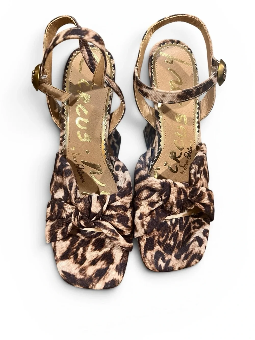 Circus NY Audrea Leopard Print Platform Sandals Size 8 NWT Statement Heels
